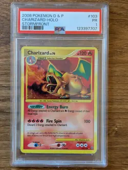 2008 Pokemon Stormfront PSA 1 Charizard Holo #103 Secret Rare Diamond Pearl Poor - Image 1
