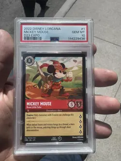 Disney Lorcana Mickey Mouse Brave Little Tailor D23 Expo 2022 PSA 10 Mint 1st Ed - Image 1