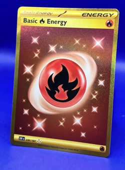 2023 Pokemon Card Basic Fire Energy 230/197 Gold Secret Rare Obsidian Flames NM - Image 3