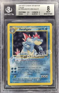 CARTA POKEMON FERALIGATR NEO GENESIS 1ST ED 4/111 BGS 8 GRADATA TCG CARD BECKETT - Image 1