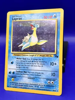 1999 Pokemon Card Fossil Holo Rare Lapras 10/62 WOTC LP - Image 2