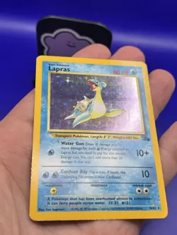1999 Pokemon Card Fossil Holo Rare Lapras 10/62 WOTC LP - Image 3