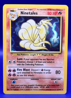 1999-2000 Pokemon Card Ninetales Holo Rare UK 4th Print 12/102 LP - Image 1