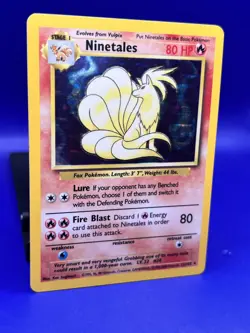 1999-2000 Pokemon Card Ninetales Holo Rare UK 4th Print 12/102 LP - Image 3