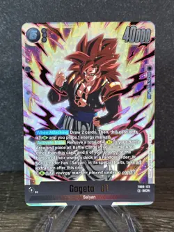 Gogeta GT Secret Rare Holo FB09-123 SCR Dragon Ball Super Card Game Battle Card - Image 1