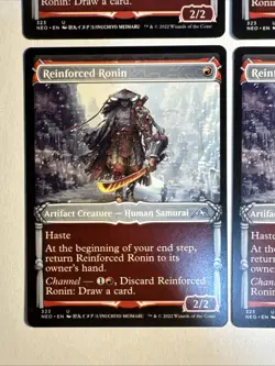 4x Mtg Kamigawa Neon Dynasty Reinforced Ronin Showcase NM/M Magic The Gathering - Image 2