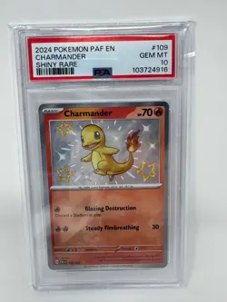Charmander #109 Pokemon Paldean Fates PSA 10 - Image 1