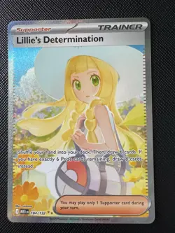Pokemon Lillie's Determination Full Art Holo Trainer 184/132 Secret Rare - Image 1