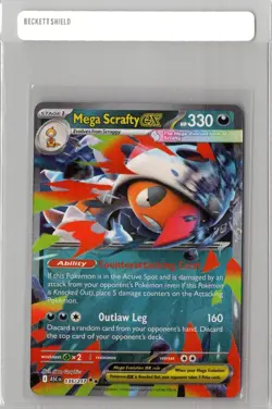 Mega Scrafty ex 135/217 Double Rare Holo Pokemon TCG Ascended Heroes NM - Image 1