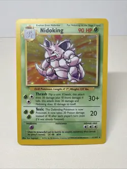Nidoking 11/102 Base Set Holo Rare WOTC 1999 Unlimited Pokemon LP - Image 1