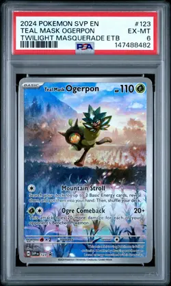 2024 POKEMON SVP EN-SV BLACK STAR PROMO #123 TEAL MASK OGERPON PSA 6 - Image 1