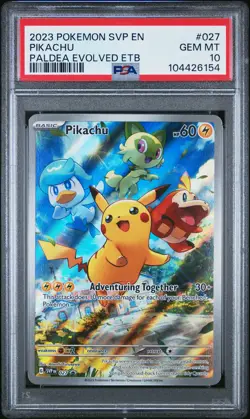 2023 POKEMON SVP EN-SV BLACK STAR PROMO #027 PIKACHU PSA 10 - Image 1