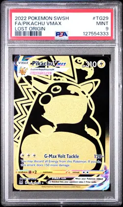 2022 POKEMON SWORD & SHIELD LOST ORIGIN #TG29 FULL ART/PIKACHU VMAX PSA 9 - Image 1