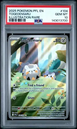 2025 POKEMON PFL EN-PHANTASMAL FLAMES ILLUSTRATION RARE #104 TOGEDEMARU PSA 10 - Image 1