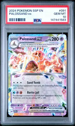 2024 POKEMON SSP EN-SURGING SPARKS #091 PALOSSAND EX PSA 10 - Image 1