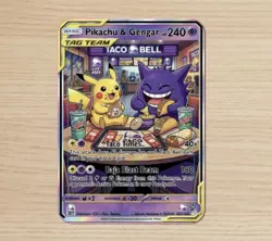 Pokemon PIKACHU TacoBell Gengar Trading Card Glossy Front Only 50 Printed - Image 1