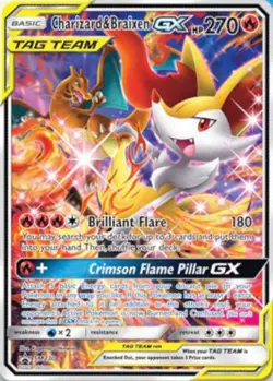 Charizard & Braixen GX - SM230 - SM Black Star Promo LP, English Pokemon Promos - Image 1