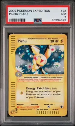 PICHU HOLO 22/165 EXPEDITION POKEMON PSA 7 - Image 1