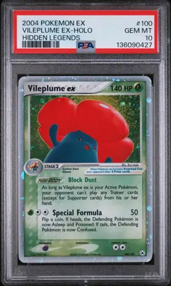 2004 POKEMON EX HIDDEN LEGENDS #100 VILEPLUME EX-HOLO PSA 10 - Image 1