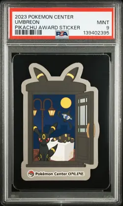 2023 POKEMON CENTER PIKACHU AWARD DELIVERY! STICKER UMBREON PSA 9 - Image 1