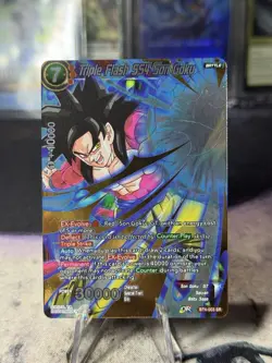 Triple Flash SS4 Son Goku BT4-003 SR Foil Dragon Ball Super Card Game Near Mint - Image 1