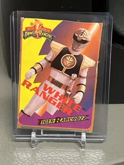 White Ranger Mighty Morphin Power Rangers Tiger Barcodzz GamePro AD Card Cutout - Image 1