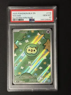 Pokemon Solosis “Booger Mew” Black Bolt EN Illustration Rare PSA 10 Gem Mint - Image 1