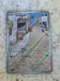 Pokemon TCG Slowpoke 204/198 Illustration Rare, Scarlet and Violet Base Set Card - Image 1