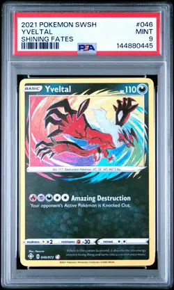 2021 POKEMON SWORD & SHIELD SHINING FATES #046 YVELTAL PSA 9 - Image 1