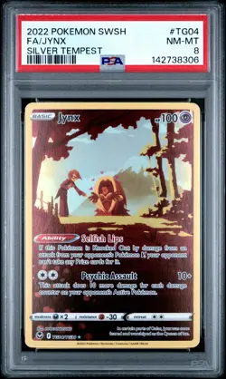 2022 POKEMON SWORD & SHIELD SILVER TEMPEST #TG04 FULL ART/JYNX PSA 8 - Image 1