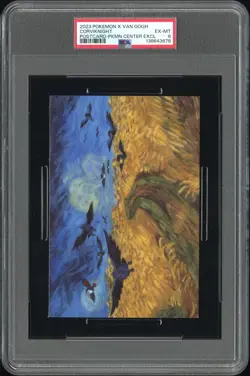 2023 POKEMON X VAN GOGH POSTCARD POKEMON CENTER EXCLUSIVE CORVIKNIGHT PSA 6 - Image 1