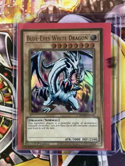 YUGIOH BLUE-EYES WHITE DRAGON MGED-EN001 GOLD 1ST ED NM VER. 1 - Image 1