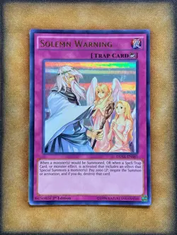 Yugioh Solemn Warning DUSA-EN085 Ultra Rare 1st Ed NM - Image 1