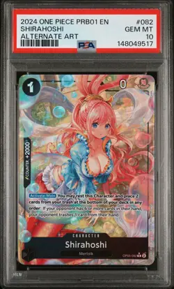 2024 ONE PIECE PRB01-PREMIUM BOOSTER THE BEST ALTERNATE ART SHIRAHOSHI PSA 10 - Image 1