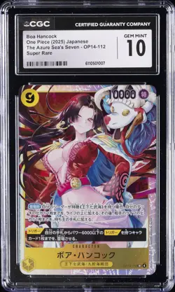 2025 ONE PIECE JPN THE AZURE SEA'S SEVEN SUPER RARE BOA HANCOCK CGC 10 GEM MINT - Image 1