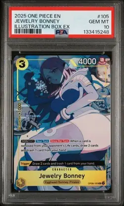 One Piece CCG Jewelry Bonney Illustration Bx. EX OP08-105 PSA 10 Gem Mint - Image 1