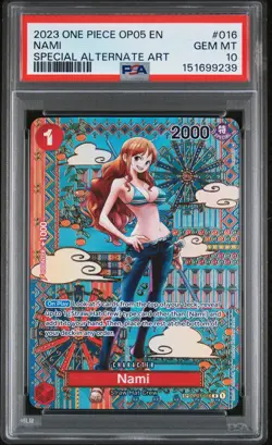 2023 ONE PIECE OP05-AWAKENING OF THE NEW ERA SPECIAL ALTERNATE ART NAMI PSA 10 - Image 1