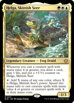 MTG Helga, Skittish Seer 217 Mythic Foil Bloomburrow - Image 1