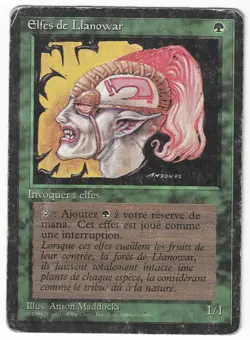 ►Magic-Style◄ MTG - Llanowar Elves - French Revised FBB - Played/Poor - Image 1