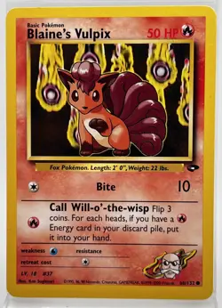 Blaine's Vulpix 66/132 Pokemon Card Gym Challenge 2000 LP - Image 1