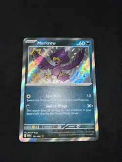 Pokemon Card Murkrrow 181/091 Holo Rare Paldea Evolved TCG Near Mint - Mint - Image 2