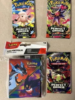 lot of 3 packs pokemon perfect order 1 pack mini portfolio with card all sealed - Image 1