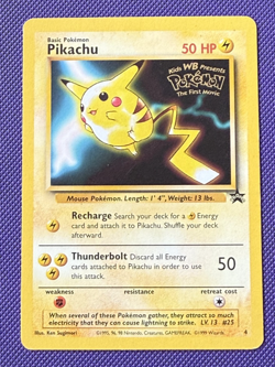 Pikachu Black Star Promo Card No.4 Kids WB Presents Pokemon The First Movie 1999 - Image 1