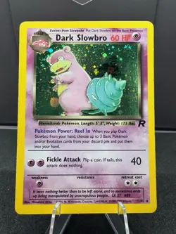 Pokemon Dark Slowbro TCG Holo Rare Card 12/82 MP - Image 1