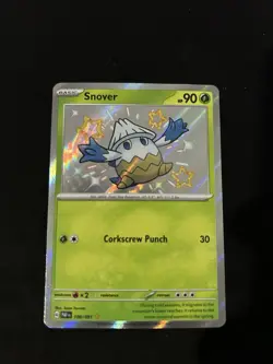Pokemon Card Snover 100/091 SV: Paldean Fates Shiny Rare Holo TCG Near Mint-Mint - Image 1