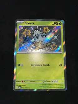 Pokemon Card Snover 100/091 SV: Paldean Fates Shiny Rare Holo TCG Near Mint-Mint - Image 2