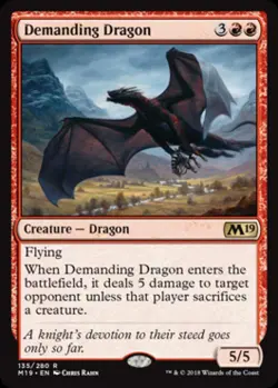 Demanding Dragon - Near Mint MTG Magic 2019 Core Set - Image 1