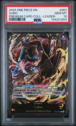 2024 ONE PIECE PREMIUM CARD COLLECTION LEADER COLLECTION #001 SABO PSA 10 - Image 1