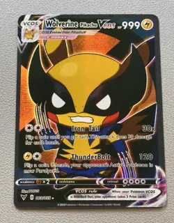 Pokemon Wolverine Pikachu Vcos Cosplay Full Art Custom Card - Image 2