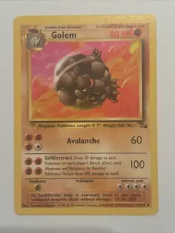 Pokemon Card TCG Golem 36/62 Fossil Regular Unlimited Edition Near Mint - Image 1